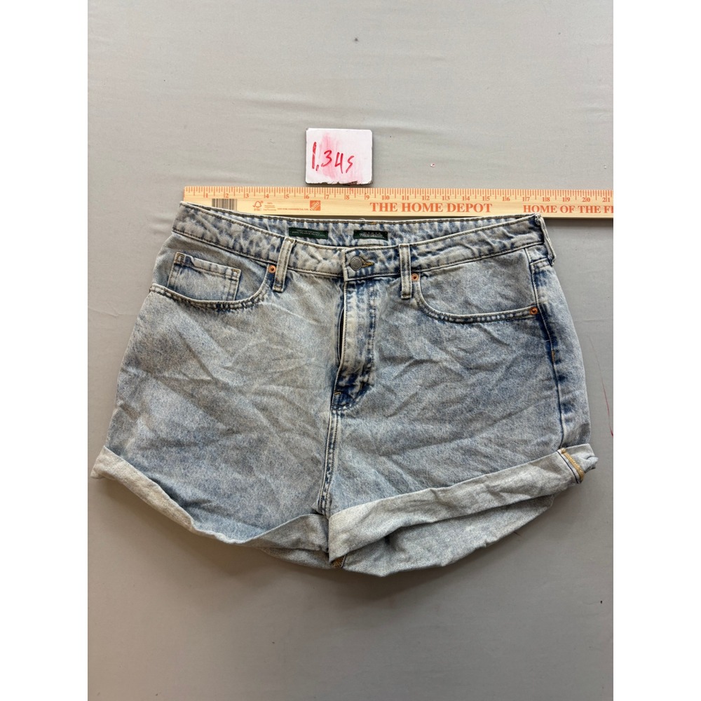 Wild Fable Highest Rise Mom Shorts Light Wash Acid Denim Cuffed Size 14/32R